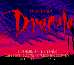 Bram Stoker's Dracula (USA) Title Screen